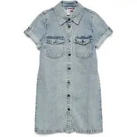Vero Moda Robe en jean filles - Bleu clair Denim