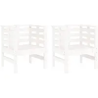 vidaXL Chaises de jardin 2 pcs. Blanc 61,5x53x71 cm Pin massif