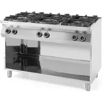 Hendi Cuisinière à gaz - 6 zones de cuisson, encastrement ouvert, Kitchen Line, 28,5kW, 1200x700x(H)900mm
