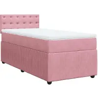 vidaXL Lit boxspring avec matelas rose 90x200 cm velours