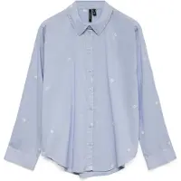 Vero Moda Chemisier 'VMOdona' bleu clair / blanc