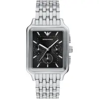 Emporio Armani Montre à affichage analogique noir / argent