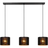Lucide Lampe suspendue Tagalog Noir à 3 lumières