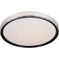 REALITY IMPORT Plafonnier LED, métal, noir, effet Starlight, D 39cm