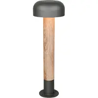 TRIO Lampadaire, lampe d'extérieur, aluminium, couleur bois, IP54, H 54 cm
