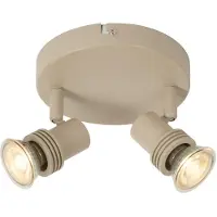 Lucide Projecteur de plafond Kianti Brun sable 2 clairs