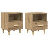 vidaXL Cabinet de chevet 2 pcs chêne artisanal 40 x 35 x 47.5 cm