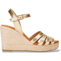 Wonders pour femme. YH-PI2671 Semelles compensées Or laminé (41), Doré, 5 à 8 cm, Boucle, Casuel