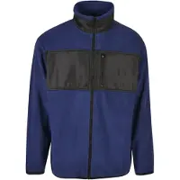Urban Classics Veste en polaire bleu foncé / noir