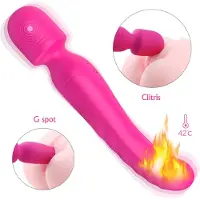 Sex HD S-HANDE Iris Baguette massante chauffante avec 9 modes de vibration Rose rouge