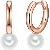 Valero Pearls Boucles d'oreilles or rose / blanc perle