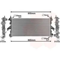 VAN WEZEL 17012704 Radiateur à eau pour FIAT Ducato fourgon (250, 290), Ducato plateau / châssis (250, 290), Ducato bus