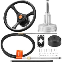 Vevor Kit Direction Hydraulique Hors-bord avec Câble 4,28 m SS13714 et Volant 34,3 cm
