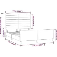 vidaXL Cadre de lit sans matelas bleu foncé 140x200 cm velours