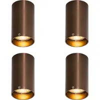 QAZQA Lot de 4 spots modernes bronze foncé 5,5 cm - Tuba