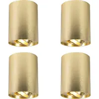 QAZQA Lot de 4 spots dorés/laitonnés orientables - Rondoo up