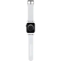 Karl Lagerfeld Bracelet Apple Watch 42 mm en caoutchouc 3D blanc