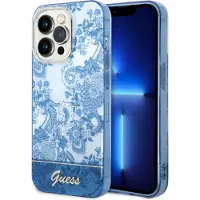 GUESS Guhcp14lhgplhb Iphone 14 Pro 6.1 Porcelain Collection Phone Case Clair