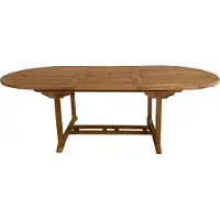 Axi Marzi Table De Jardin Extensible En Bois De Teck, Ovale | Résistante Aux Intempéries Pour Terrasse / Extérieur | Pour 8 Personnes | 180-240 X 120