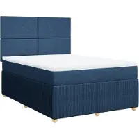 vidaXL Lit boxspring avec matelas bleu 140x190 cm Tissu