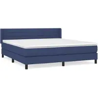 vidaXL Lit boxspring avec matelas bleu 180x200 cm Tissu