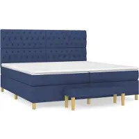 vidaXL Sommier à lattes de lit avec matelas Bleu 200x200 cm Tissu