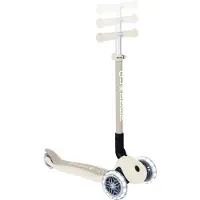 Globber PRIMO FOLDABLE LIGHTS ECO – Trottinette 120/80 mm, ABEC 5, 3 roues, réglable en hauteur, roues LED, blanc coco