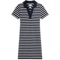 Tommy Hilfiger Robe '1985 Slim Mini Short Sleeve' bleu nuit / blanc