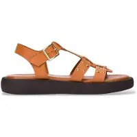 Wonders pour femme. AB-1567 Sandales en cuir marron Mousse (38), Plat, Boucle, Casuel