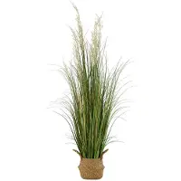Vevor Herbe Artificielle en Pot 119,4 cm Roseaux Artificiels avec Panier Tressé
