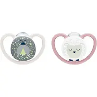 Nuk Perfect Match Air Night 0-6 m tétine Firefly/Sheep 2 cm