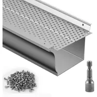 Vevor Grille de Protection Gouttière 127 mm Pare-feuilles pour Gouttières Aluminium 26PCS Longueur Totale 31,7 m Trou 4 mm Épaisseur 0,5 mm Protège-gouttière Anti-feuille pour Tout Type Toit Gouttière