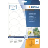 Herma étiquettes no. 4358, 63,5 x 42,3 mm, amovibles, autocollantes, adhésion sûre, papier, blanc, 450 pièces