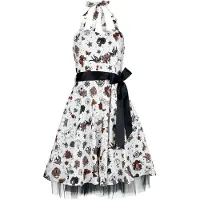 Rock Rebel by EMP Robe mi-longue de - Free Spirit - Robe - S - XXL - pour Femme - blanc - Taille M
