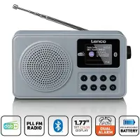 Lenco kompaktes DAB+ Radio PDR-034 FM/BT/AUX-In, Akku (DAB+ DAB, Bluetooth), Radio, Gris