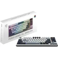 MSI FORGE GK600 TKL W SKY FR (FR, Filaire, Sans fil), Clavier, Blanc