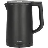 Severin WK 3483, 1,7 l, 2200 W, noir, plastique, acier inoxydable, température réglable, indicateur de niveau d'eau