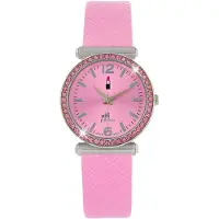Lucardi Montre à affichage analogique 'Farbenfroh' rose clair / argent