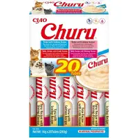 Inaba Churu Varieties Tuna&amp;Seafood - friandises au thon et fruits de mer pour chats - 20x14g