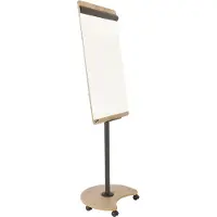 Rocada Flipchart Natural Mobil, tableau en acier, cadre imitation bois, avec roulettes