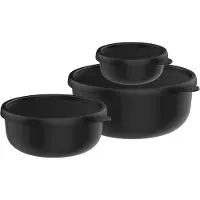 Mepal Frischhaltedosen-Set Lumina 2.0 4,7/6,5/8,4 cm hoch nordic black 0,25/0,75/1,5 l, 1 Set, Boîte de conservation, Noir