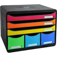 Exacompta Set de tiroirs de bureau Store-Box Maxi 6 tiroirs Harlequin