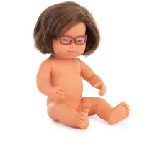 Miniland Glasses European Down Syndrome Baby Doll 38 Cm Multicolore Enfants