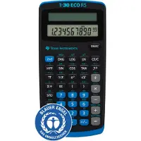 Texas Instruments TI-30 eco RS - Calculatrice scientifique - 10 chiffres - panneau solaire