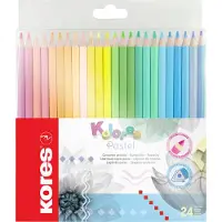 Kores Crayons de couleur triangulaires "Kolores Pastel", étui carton de 24 pièces (24x)
