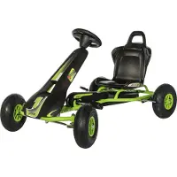Ferbedo Go Kart AR 8G Gokart Kart in schwarz/grün mit Soundlenkrad Luftbereifung