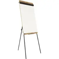 Rocada Flipchart Natural trépied, tableau en acier, cadre imitation bois, trépied