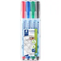 Staedtler Marqueur Correctable Lumocolor, largeur de trait F, effaçable à sec, non-permanent, 4 pièces