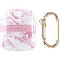 GUESS Gua2Hchmap Airpods 1/2 Cover Róowy/Pink Marble Strap Collection