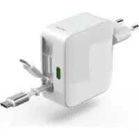 Hama Foldable 2x Qc Pd 30w Usb-c Wall Charger Argenté